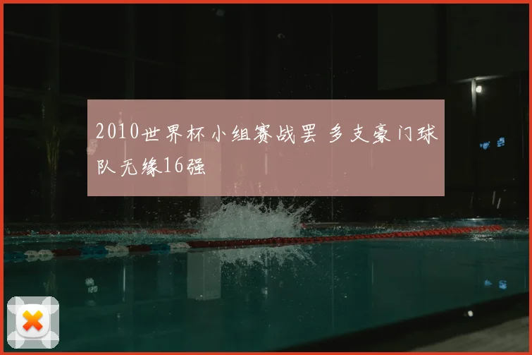 2010世界杯小组赛战罢 多支豪门球队无缘16强